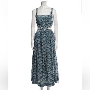 Doen Blue and White Patterned Maxi Dress